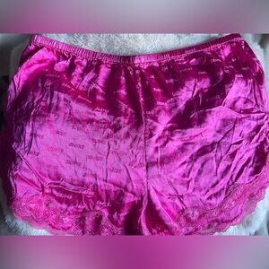 SKIMS Hot Pink Satin Pajama Shorts